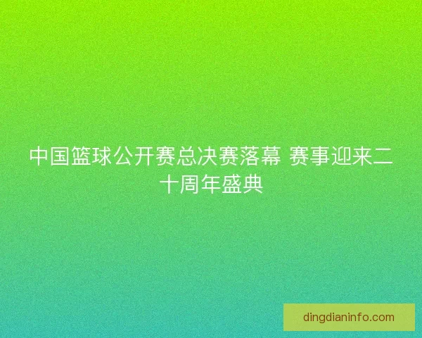 中国篮球公开赛总决赛落幕 赛事迎来二十周年盛典